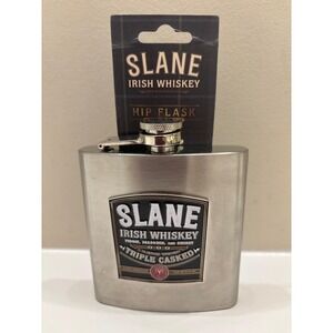 Slane Irish Whiskey Stainless Steel 6 oz Hip Flask Triple Casked